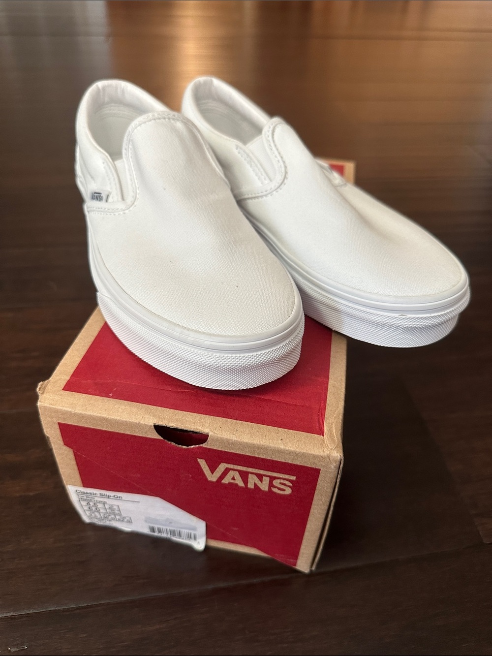 Vans White Slip-On Canvas Sneakers